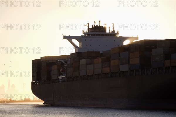 Containers on container ship