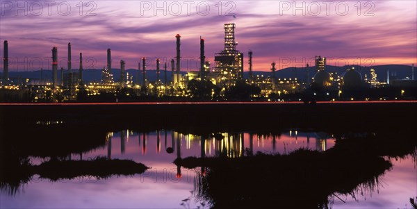 Oil Refinery at sunset