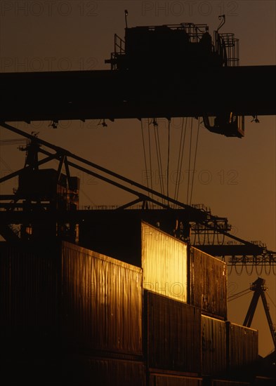 Cranes over cargo containers