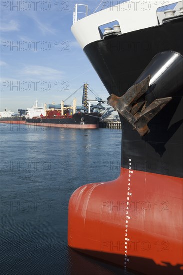 Ships moored at commercial dock