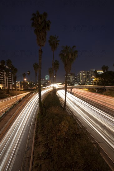 Lights on urban highway at night