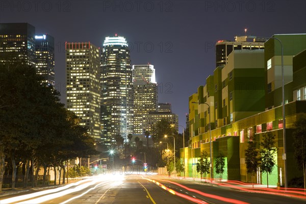 Lights on urban highway at night