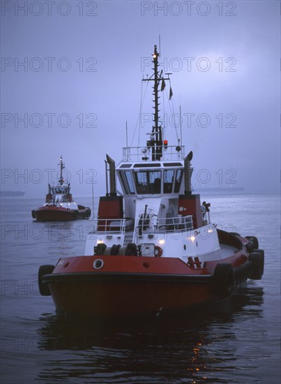 Tugboat at night