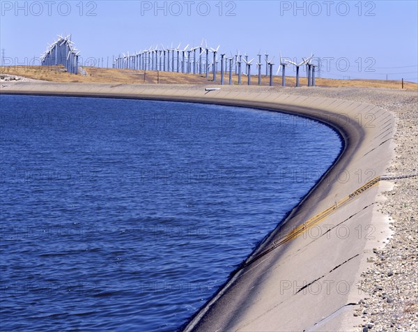 Wind farm at waterfront