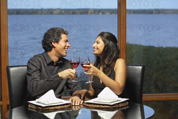 Couple toasting with wine