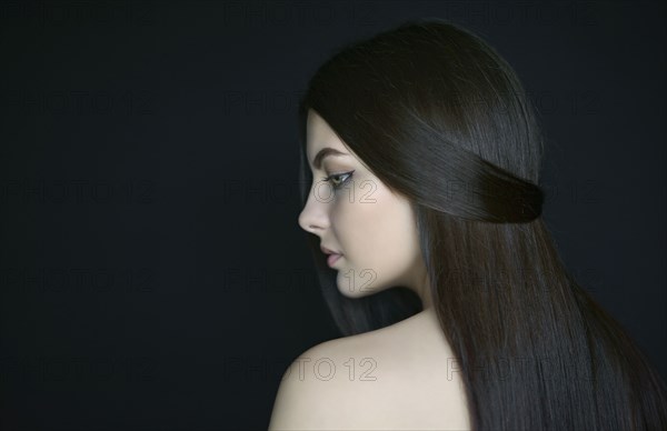 Profile of Caucasian woman