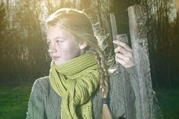 Caucasian girl standing outdoors