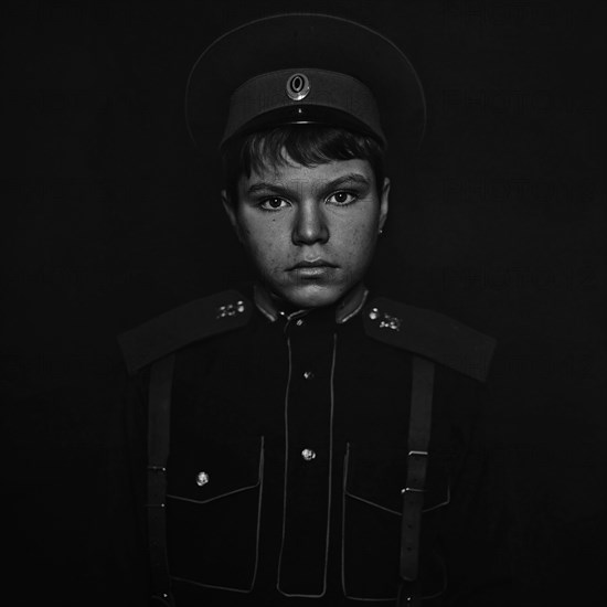 Cossack teenage soldier wearing uniform