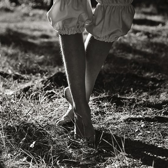 Caucasian girl walking outdoors