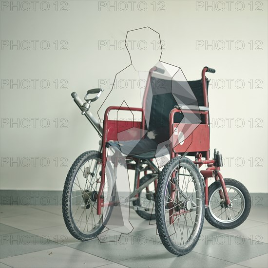 Outline of patient in wheelchair