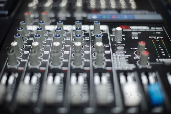 Close up of knobs on control panel