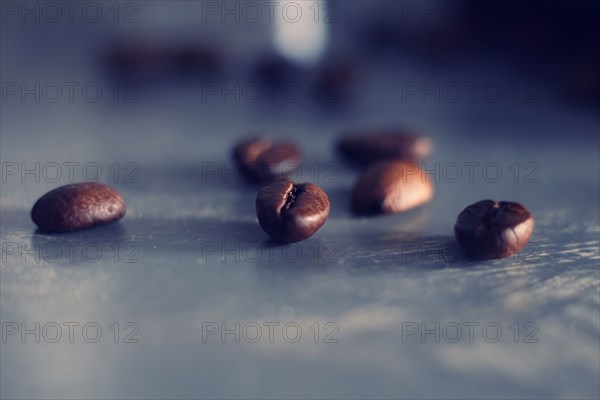 Close up of coffee beans on table