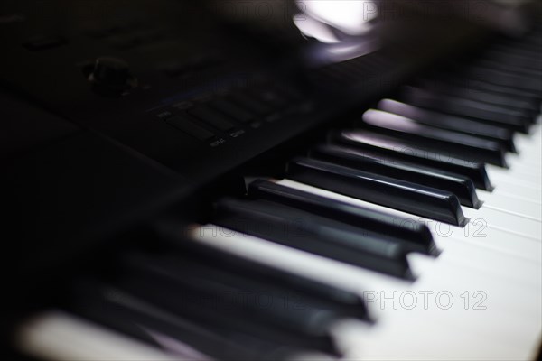 Close up of piano keys