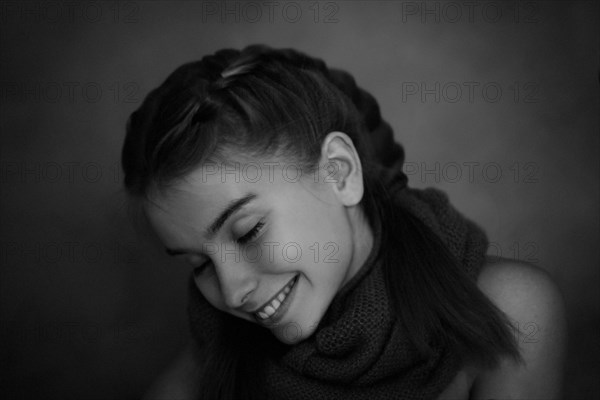 Caucasian teenage girl smiling