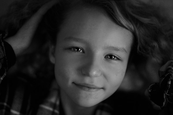 Close up of Caucasian girl smiling