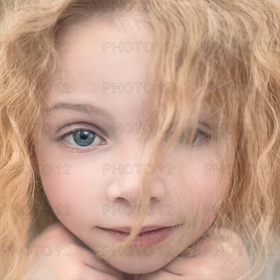 Close up of face of Caucasian girl