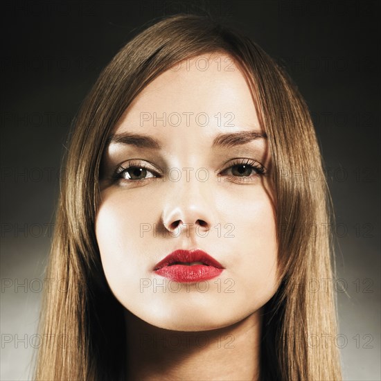 Close up of serious Caucasian woman