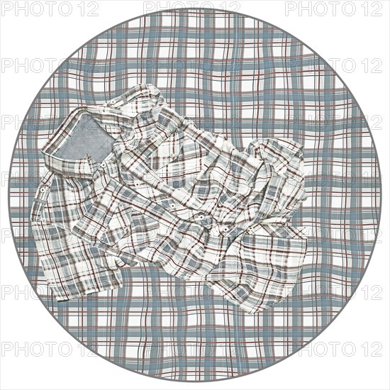 Checkered shirt on matching fabric