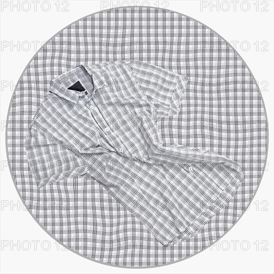 Checkered shirt on matching fabric