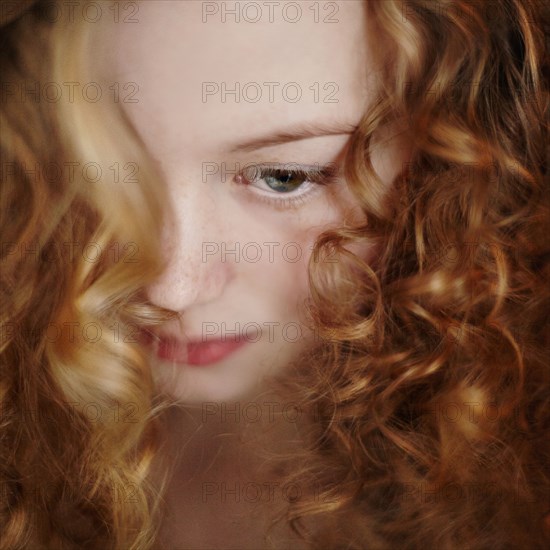 Close up of Caucasian teenage girl