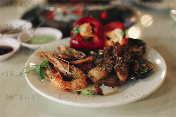 Seafood on plate
