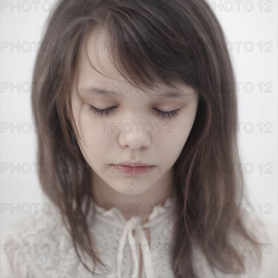 Portrait of sad Caucasian girl