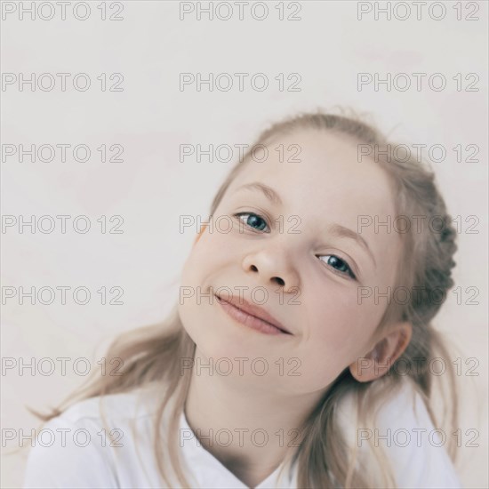 Close up of smiling Caucasian girl