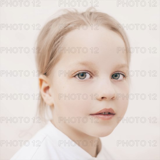 Close up of serious Caucasian girl