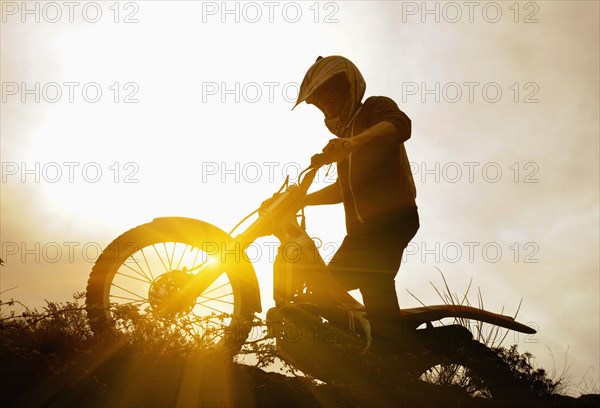 Man riding motorcycle