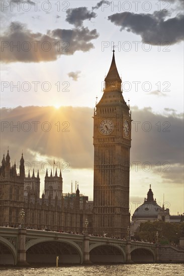 Sunbeams on Big Ben clock tower