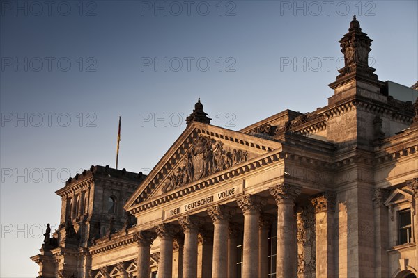 Columned building with statues