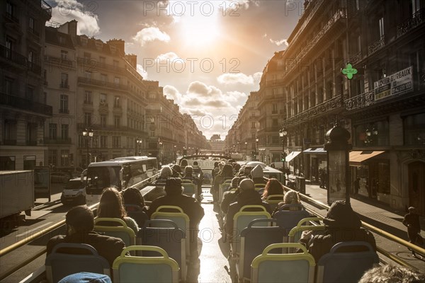 Double-decker bus tour in Paris