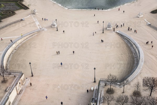 Aerial view of tourists at park