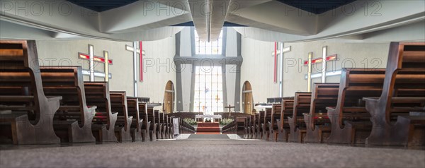 Aisle in church toward altar