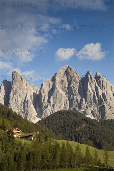 Houses in remote mountain landscape