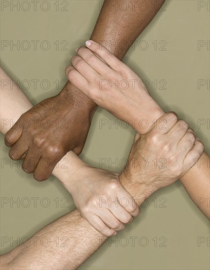 Close up of hands forming square