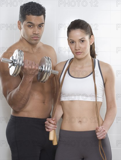 Portrait of couple at gym