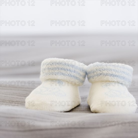 Close up of baby booties