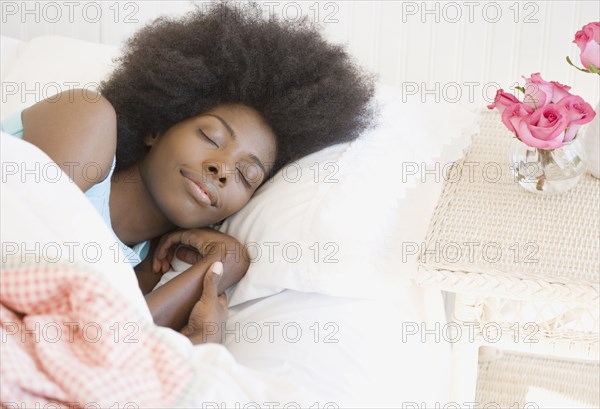 African woman sleeping