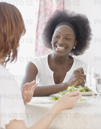 Two women eating lunch