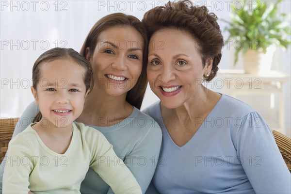 Portrait of multi-generational Hispanic female family members