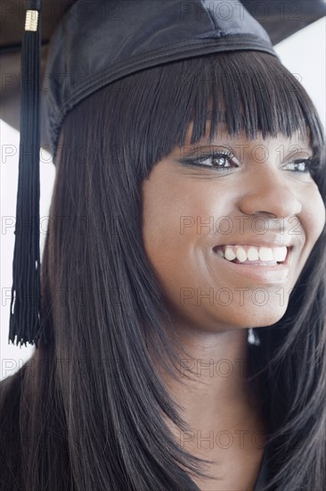 African woman in graduation cap