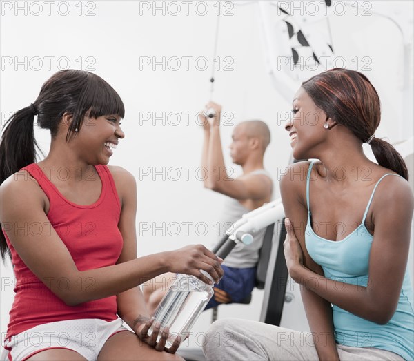 African women laughing in health club