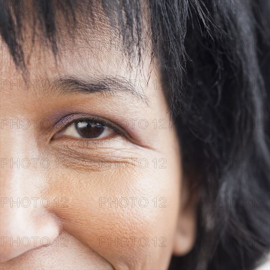 Close up of African woman's eye