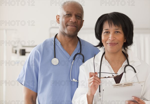 African doctor and surgeon in hospital