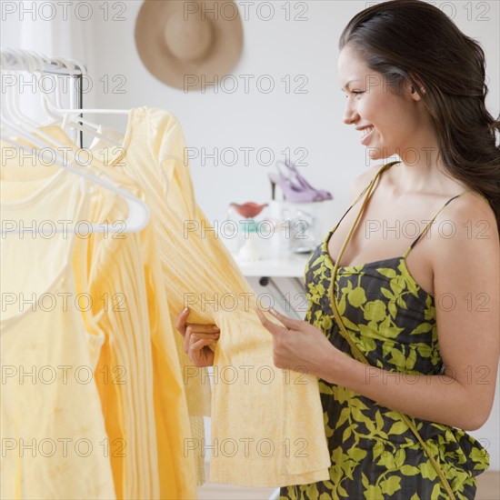 Mixed race woman shopping