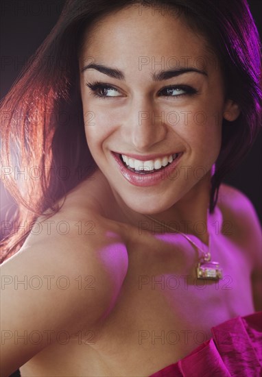 Close up of Hispanic woman smiling