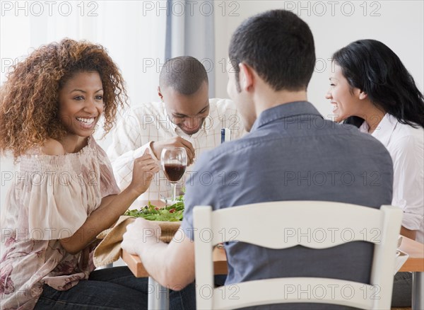 Couples eating dinner