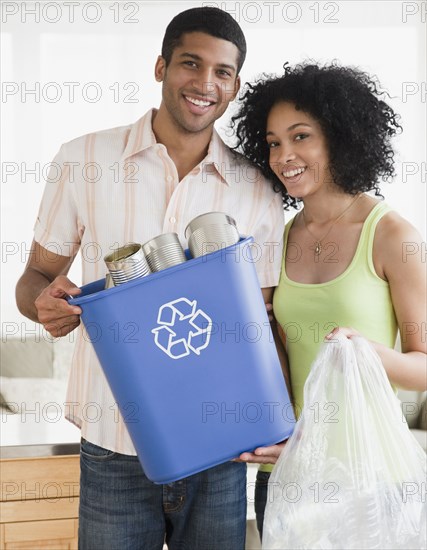 Couple recycling