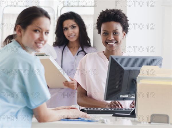 Nurses working in hospital